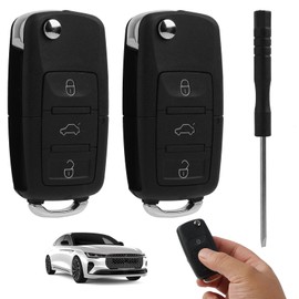3 Button Remote Key Casing, Car Key Flip Key Remote Control Key Housing for Golf Bora Passat Golf Polo Jetta Sharan Touran Transporter