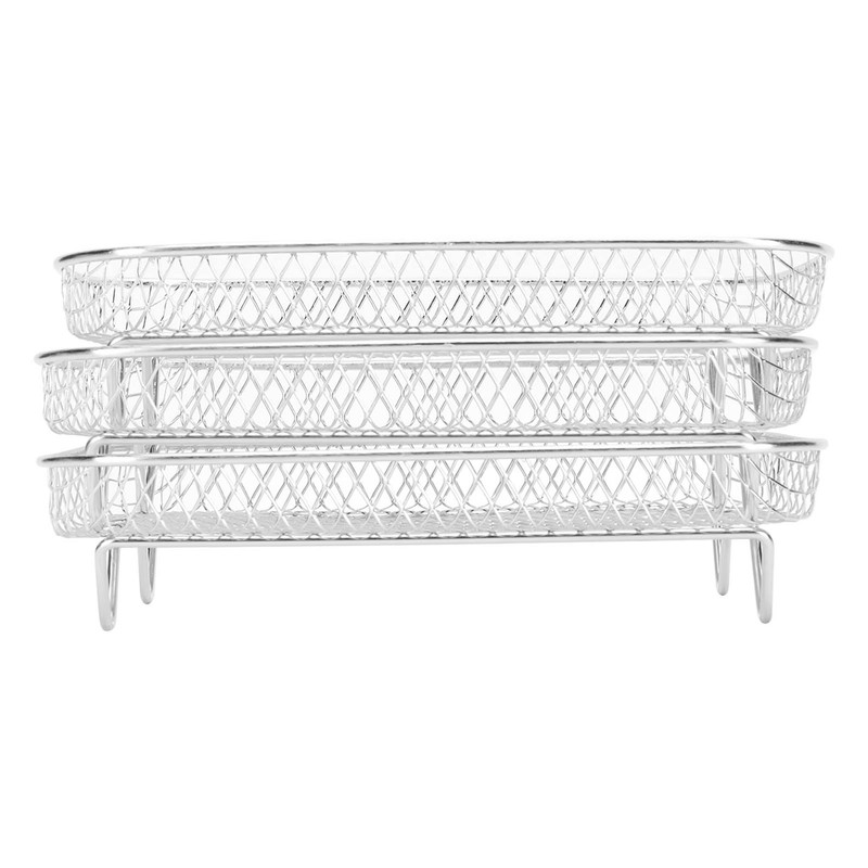 3 Layer Fryer Grilling Rack Stainless Steel Fryer Stakable Racks