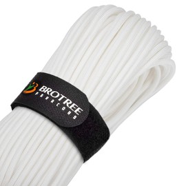 Brotree Paracord 4mm 30M 9 Strands 100% Nylon Rope Type 3 Parachute Cord for Survival, Outdoor, Bracelet, DIY - 280kg Breaking Load (White)