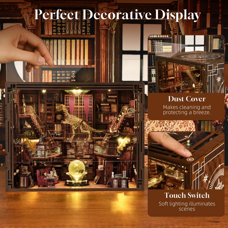 MiniCity DIY Book Nook Kit for Adults, 3D Wooden Puzzle
