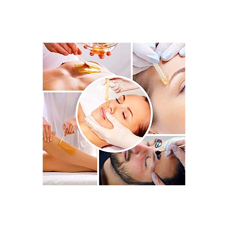 Mibly 500 Pcs Wooden Wax Sticks - Eyebrow, Lip, Nose