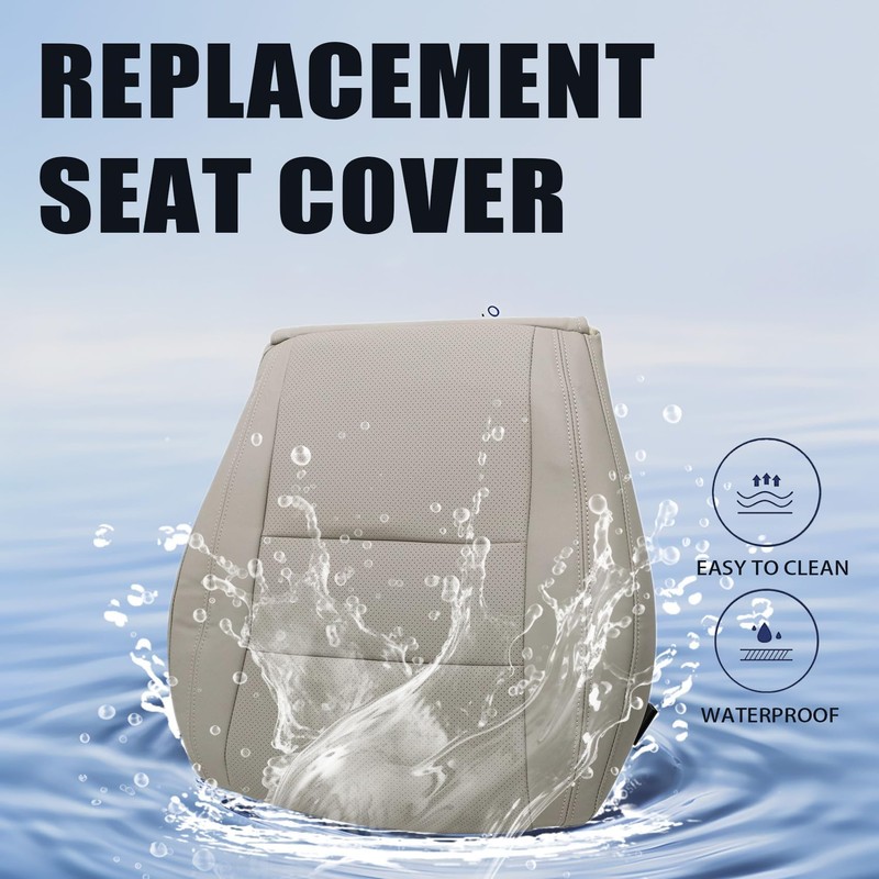 Priprilod Seat Cover Tan Perforated Replacement Leather Driver and Passenger