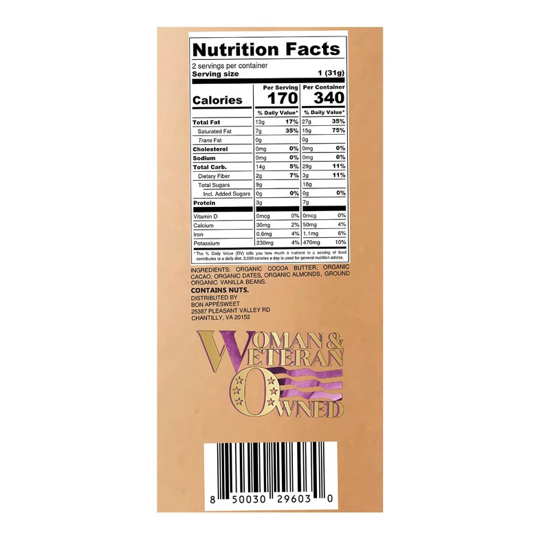 Bon AppéSweet - Premium Date-Sweetened Chocolate Bar Variety Pack, Zero