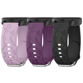 3 Pack Silicone Bands for Garmin Vivoactive 5 Watch Band/Vivoactive 3, 20mm Soft Sport Strap for Garmin Venu/Venu Sq/Venu Sq 2/Forerunner 55/165/245/645 (Starlight+Pink+Green)