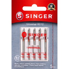 SINGER 04735 Sewing Machine Needles, 5-Pack, 80/12