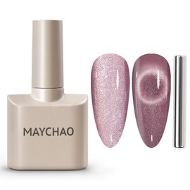MAYCHAO 15ML Romatic Galaxy Cat Eye Gel Nail Polish 1Pc Galaxy Gel Polish with Magnet Soak off Holographic Magnetic Gel Polish for Nail Art Manicure Salon DIY at Home, 0.5 OZ