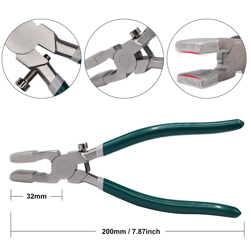 2 PCS Heavy Duty Glass Running Pliers Tips with Adjustable