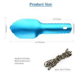 Backpacking Shovel Ultralight Camping Shovel Hiking Trowel Garden Trowel Small Potty Shovel Spades Two Trowel for Outdoor Camping (Blue) Blue