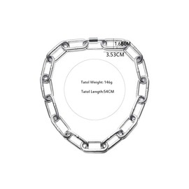 RAMUS KATEN Men's Heavy Duty Quee Goth Grunge Chunky Necklaces Punk Stainless Steel Alternative Industrial Collar Choker Link Chain For Women Jewelry
