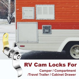 Naissian RV Locks for Storage Door 1 1/2 INCH, Camper Storage Locks for Travel Trailer Compartment Cabinet Drawer with Keys 1 1/2", Pack of 5 Locks with 6 Keyed Alike with Manual