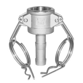 AF Hydro Stainless Steel 316 Cam and Groove Hose Fitting, 3/4" Type C Female Coupler with Hose Shank, Pressure Rating up to 250 PSI, Easy Connect and Disconnect Camlock