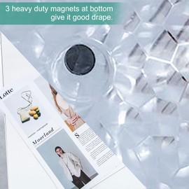 Clear Short Shower Curtain Liner 60 inch Length, EVA 7G Plastic Short Shower Curtain Liner 60 inches Long for Bathroom with 3 Weighted Magnets, Water Cube, 72x60Inches