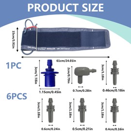 7 PCS Extra Large Blood Pressure Cuff Set, 22-52cm Replacement Arm Circumference Cuff Compatible with Omron BP Monitors, Comfortable BP Monitors Cuffs for Adults Seniors Elderly Home Use