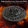 SUMTree Round Cast Iron Cooking Grate, Round Hole Grate, Black,