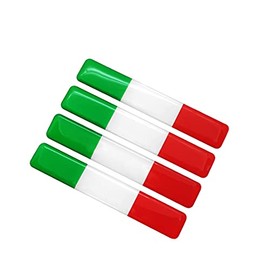 PTDecals Soft Flexible Epoxy Italy Flag Emblem Sticker for Vehicle Car Motorcycle Helmet Home Decoration Pack of 4 90 x 15 mm