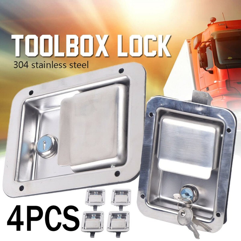 Yiponyt 4Pcs Stainless Steel Trailer Paddle Door Latch Handle Rv