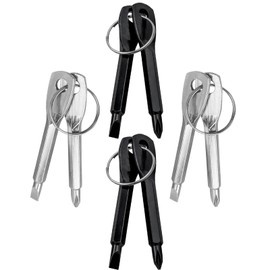 Treki Key Ring Screwdriver Set，8pcs Mini Pocket Keychain Screwdrivers Multifunction Key Ring Screw Drivers Portable Key Chain Screwdriver Tool for Gift, DIY (Phillips & Flat Head)