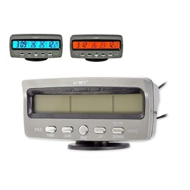 Riloer 4-in-1 LCD Digital Voltmeter Clock Thermometer Monitor with Frost Warning Function