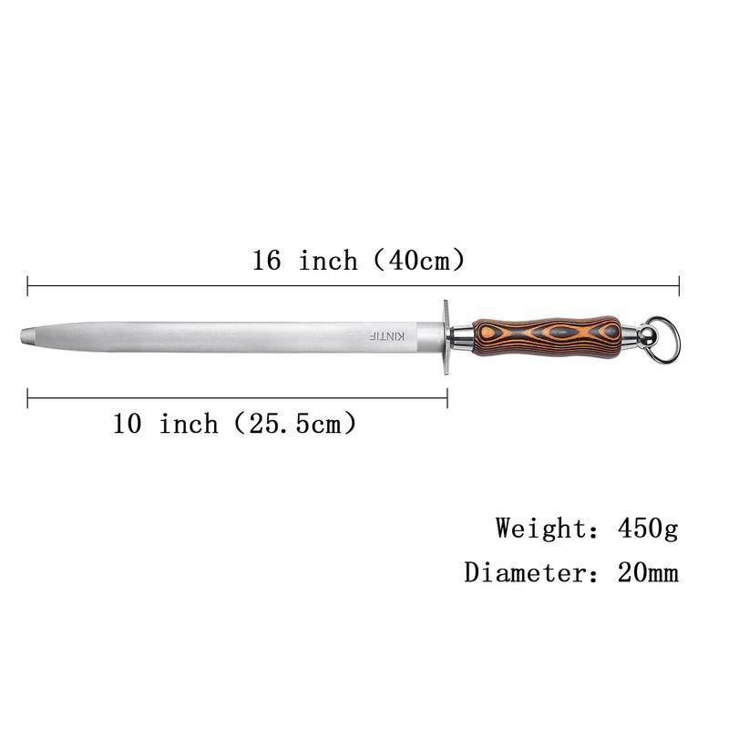 KINTIF Sharpening Steel 10 inch Professional Knife Sharpener Honing Rod,
