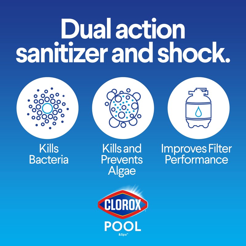CLOROX Pool&Spa All-in-One XtraBlue Chlorinating Granules, Kills Bacteria & Stops