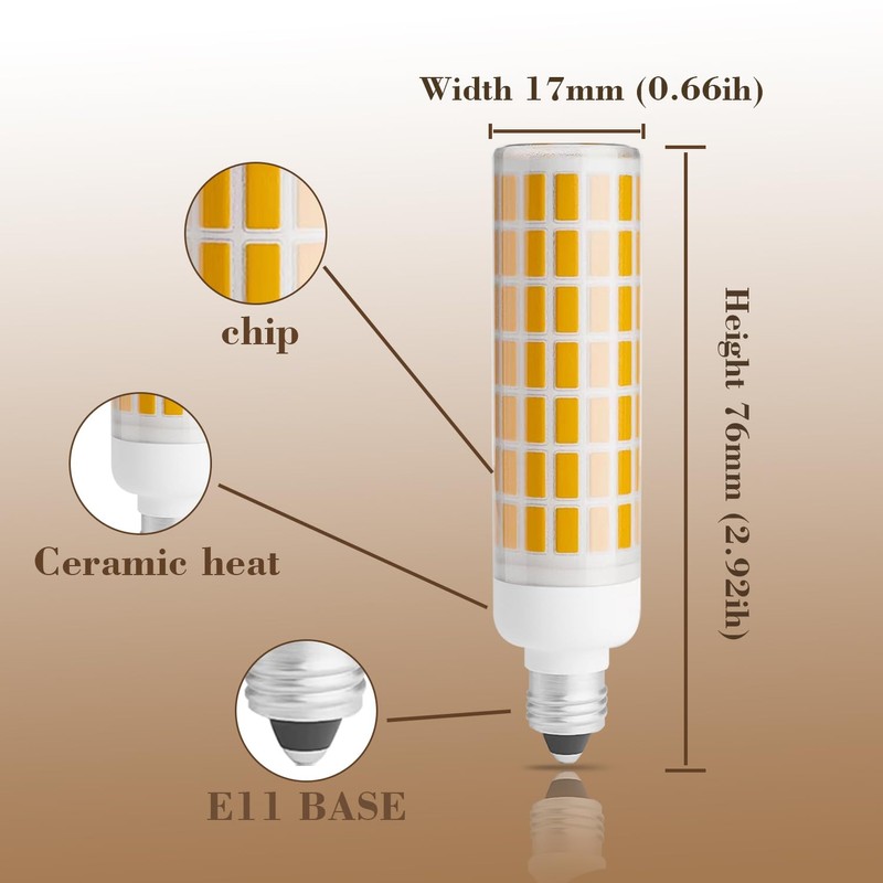 E11 Led Bulb, JDE11 120V 75W or 100W Halogen Candelabra