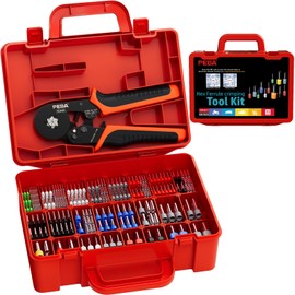 PEBA Hexagonal Crimping Tool Set, 33 Types of Wire End Ferrules Set, Insulated/Uninsulated, Wire End Ferrule Pliers, Self-Adjusting [0.08-10.0 mm²] - Hexagonal Crimp Pliers - Crimping Pliers - Crimper