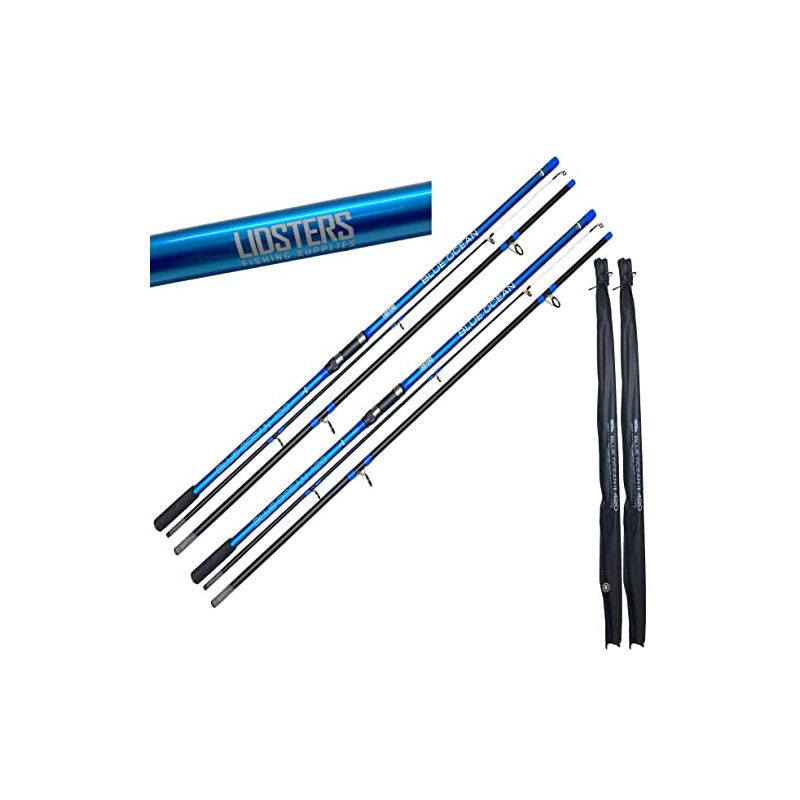 2 Lidsters Fishing 14ft rod 3pc 4.2m Blue Ocean sea