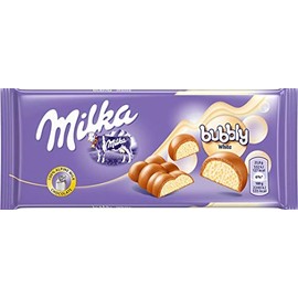 Milka Bubbly Milk & White Chocolate Bar 95g (Pack of 10)