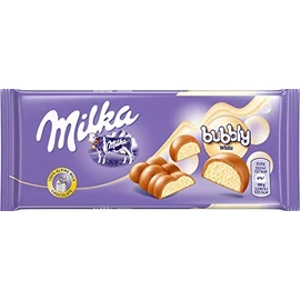 Milka Bubbly Milk & White Chocolate Bar 95g (Pack of 10)