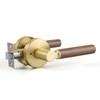 YAGU Wooden Round Passage Lever Door Handle Non-Locking Lever Set