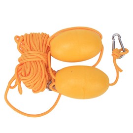 BONKZEBU Kayak Boat Leash Rope with Buoy Floating Ball Stainless Steel Hook for Fishing Drift Anchors System Marine Rope Tow Line Kayaking Boat Buoy Ball Float Leash (Double ball yellow
