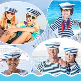 Pack of 4 Sailor Hat, Sailor Costume Women, Sailor Costume Men, Captain's Hat, Sailor Costume, Sailor Hat, Captain Hat Children, Captain Costume