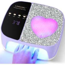LIMEGIRL UV LED Nail Lamp Kit for Gel Polish Professional Fast Curing Purple Dryer Light Set with 4 Timer Settings Cordless Rechargeable Nail Art Cure Machine for Manicure Pedicure at Home and Salon Visit the LimeGirl Store