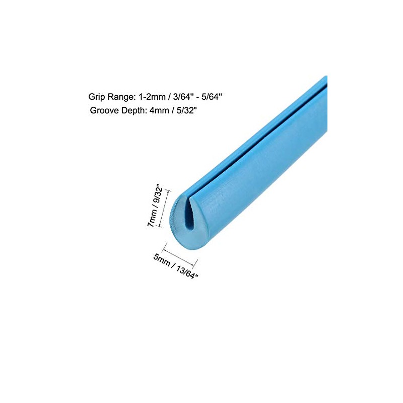 uxcell Edge Trim U Seal Blue Rubber Plastic U Channel