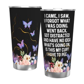Funny Tumblers Senior Citizens 20 oz Tumbler with Lid and Straw I Came I Saw I Forgot What I Was Doing Tumbler Funny Sarcasm, Sarcastic gifts for Grandma Grandpa Mom Dad Aunt Birthday Gift Retirement