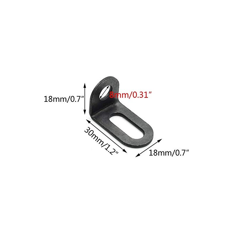 Biaungdo 18x18x30mm/0.7"x0.7"x1.2" Adjustable Right Angle Brackets L-shape Corner Brace Support