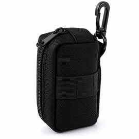 MZsplus Golf Ball Case, 2 Balls, 4 Tees Storage with Carabiner, Belt Attachable, Lightweight 30g Golf Ball Pouch, Black