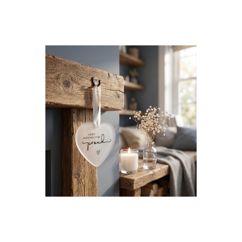Solvio Keep Making Him Proud Memorial Gift, Heart-Shaped Keepsake