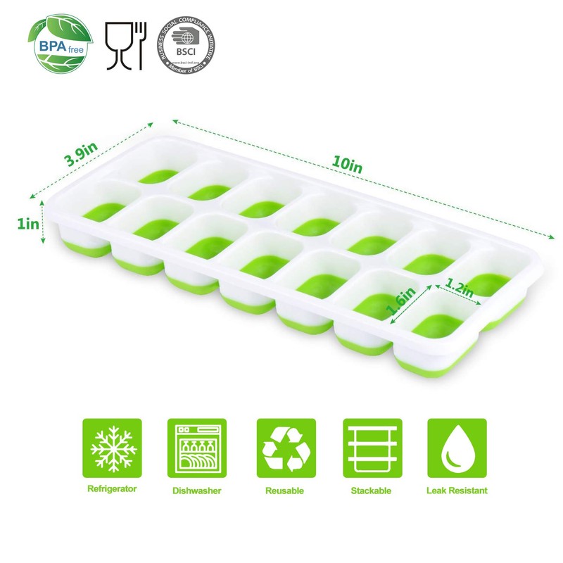 Ice Cube Tray 6 Packs, Silicone ice Cube Tray With
