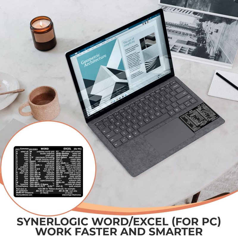 Synerlogic Word/Excel Windows Shortcut Sticker | Reference Guide Keyboard Shortcut