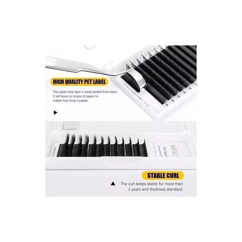 Masscaku Paquete De Extensiones De Pestañas Masscaku 3d Clover Fan