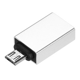 sourcing map USB to Micro USB Adapter Female to Male Converter for Phone Laptop Car Silver