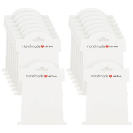 HugeDE 100 Pcs Kraft Paper Hair Clip Display Cards Hair Bow Clip Holder Cards Hair Barrettes Organizer Cards Hairpin Packaging Cards for Hair Accessories White