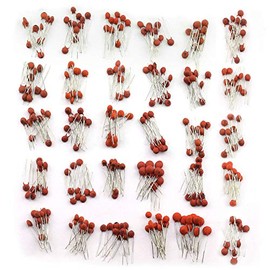 Tegg 300pcs Ceramic Capacitors Assorted Kit 2pF-0.1uF 30 Values Commonly Used Electronic Component DIY Assortment