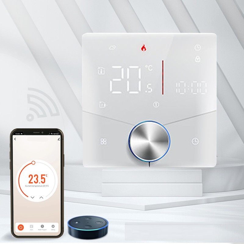 Thermostat ABS Black Smart Programmable WiFi Digital Touchscreen LCD Color