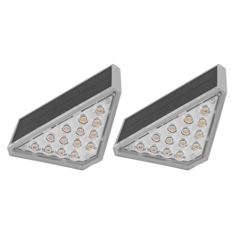 2 Set Solar Step Lights Triangle Solar Stair Light IP68