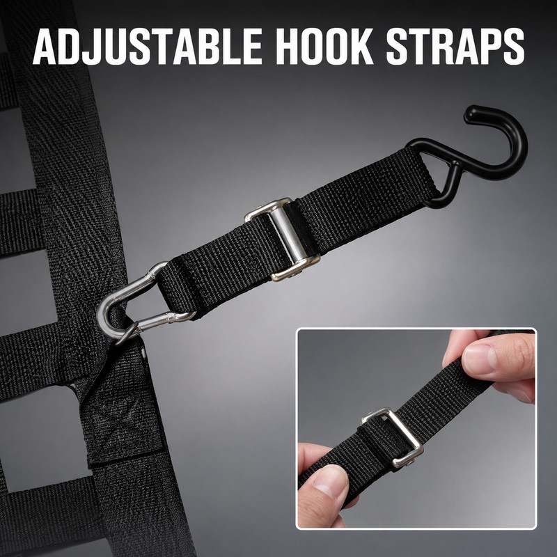 50 x 41.7-Inch Heavy-Duty Webbing Cargo Net with 4 Adjustable