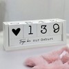MIJOMA Yearly Countdown Calendar Wooden Cube - Permanent Yearly Table