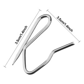 Pack of 100 Curtain Hooks Metal Pins-On Curtain Hooks for Window Curtains, Door Curtains and Shower Curtains