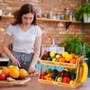 Briwooody 2 Tier Fruit Basket for Kitchen Counter Fruit Storage